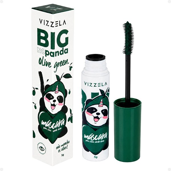 Máscara Para Cílios Vizzela Big No Panda Olive Green Verde Oliva 5g