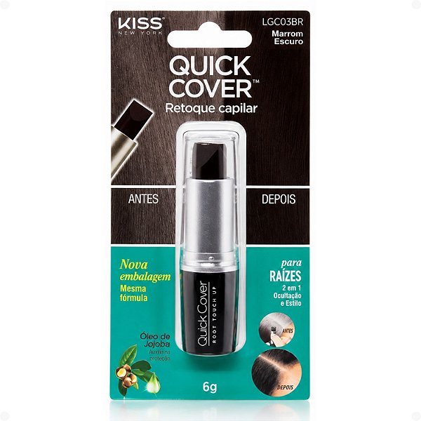 Retoque Capilar Kiss New York Quick Cover Marrom Escuro 6g Lgc03bb