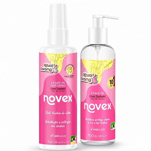 Kit Novex Ritual Dorama: Com Óleo de Camélia Leave-In Noturno e Leave-In 10 Em1