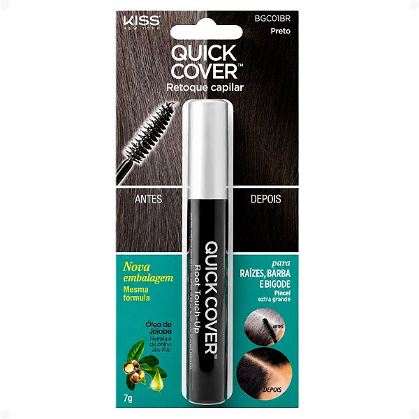 Máscara de Retoque Capilar Kiss New York Quick Cover Preto 7g Bgc01bb