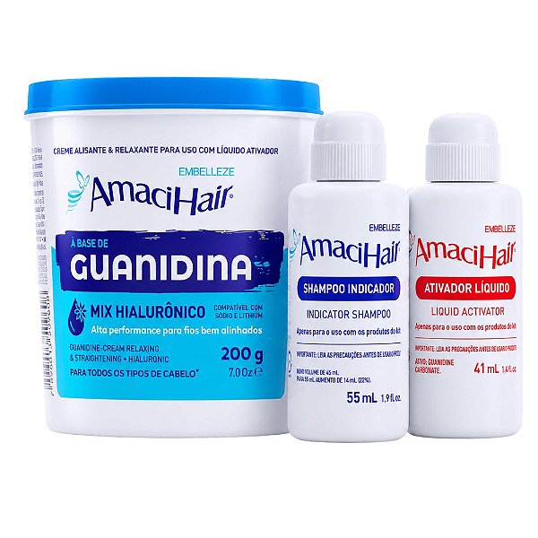 Kit Alisante e Relaxante Embelleze AmaciHair Guanidina Mix Hialurônico