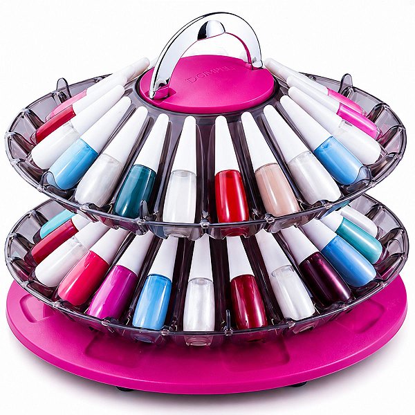 Organizador de Esmalte Giratório Dompel Smaltbell Twist Rosa 3354