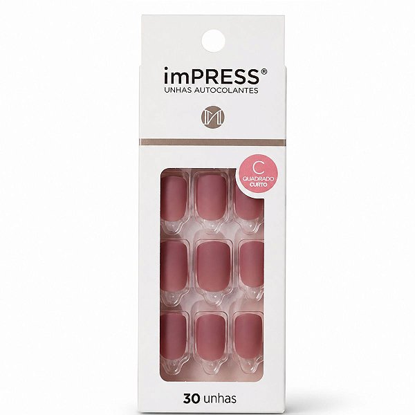 Unhas Autocolantes Kiss Ny Impress Short Classic Curto Bip440br