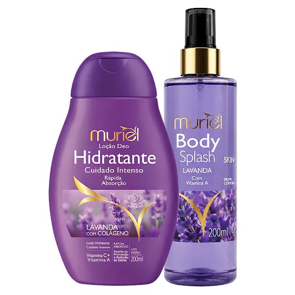 Kit Muriel Lavanda: Loção Deo Hidratante e Body Splash 200ml