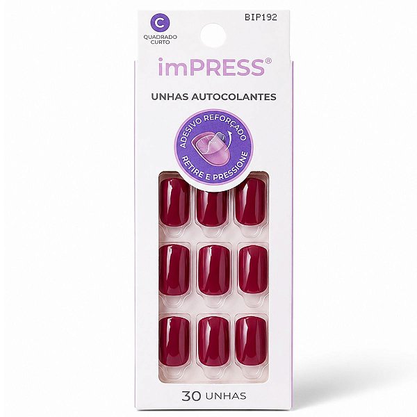 Unhas Autocolantes Easy Breez Curto Impress Kiss Ny Bip192