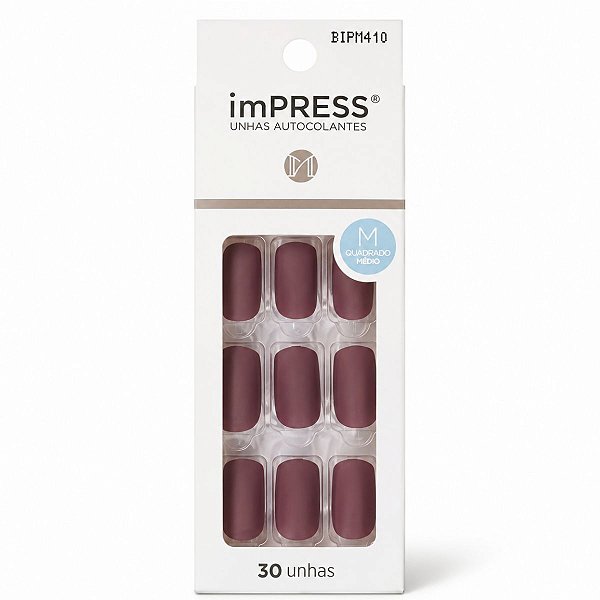 Kiss Ny Impress Unhas Autocolantes Matte Sexy Lady Curto
