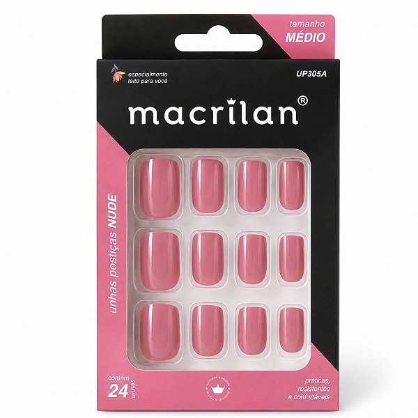 Unhas Postiças Macrilan Nude Tamanho Médio Cod. Up305A