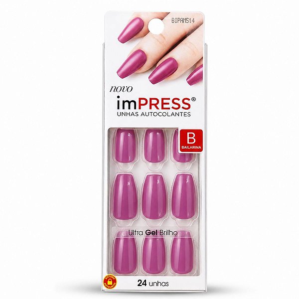 Unhas Autocolantes Amethyst Bailarina Impress Kiss Ny Bipam514