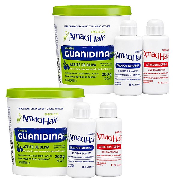 Kit Embelleze AmaciHair Azeite De Oliva: 2 Creme Alisante Guanidina