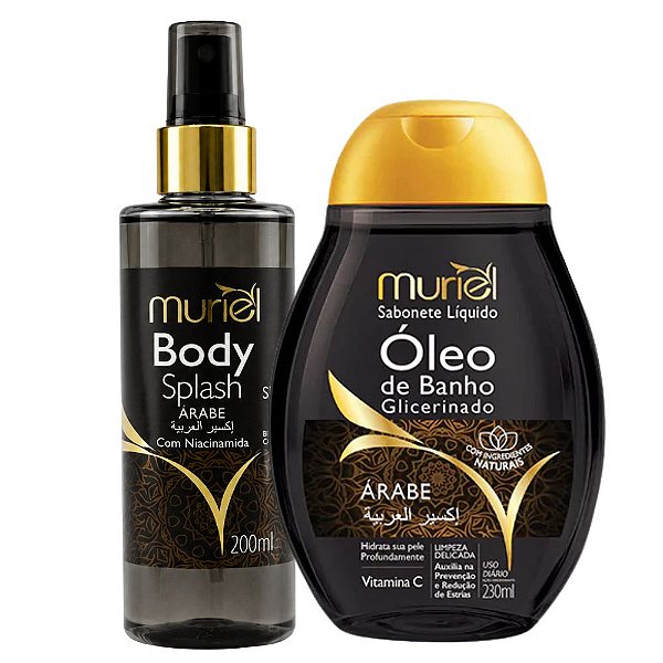 Kit Muriel Árabe: Óleo De Banho 230ml e Body Splash Com Niacinamida 200ml