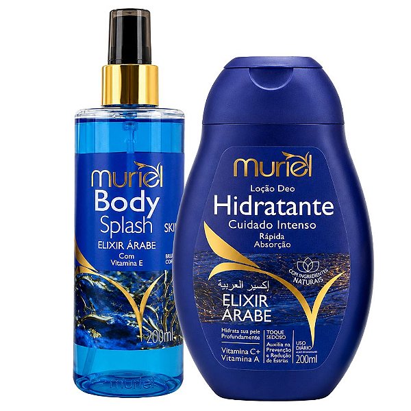 Kit Muriel Elixir Árabe: Body Splash e Loção Deo Hidratante 200ml