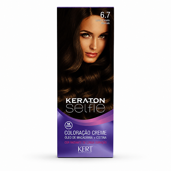Coloração Creme Kert Keraton Selfie 6.7 Louro Escuro Marrom
