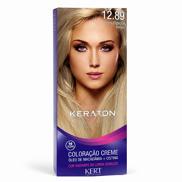 Coloração Creme Kert Keraton Selfie 12.89 Louro Especial Pérola