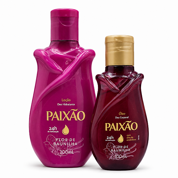 Kit Paixão Flor De Baunilha: Loção Hidratante 200ml e Óleo Corporal 100ml