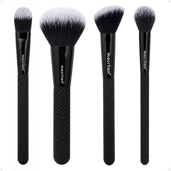 Kit de Pincéis Macrilan Noir Collection: N01, N02, N03 e N13