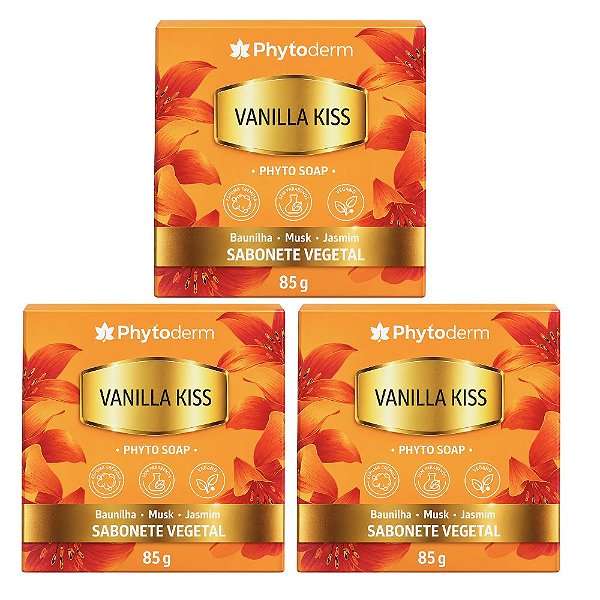 Kit Phytoderm Vanilla Kiss: 3 Sabonetes Vegetais 85g