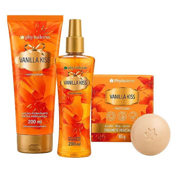 Kit Phytoderm Vanilla Kiss: Deo Colônia, Loção Hidratante 200ml e 1 Sabonete Vegetal 85g