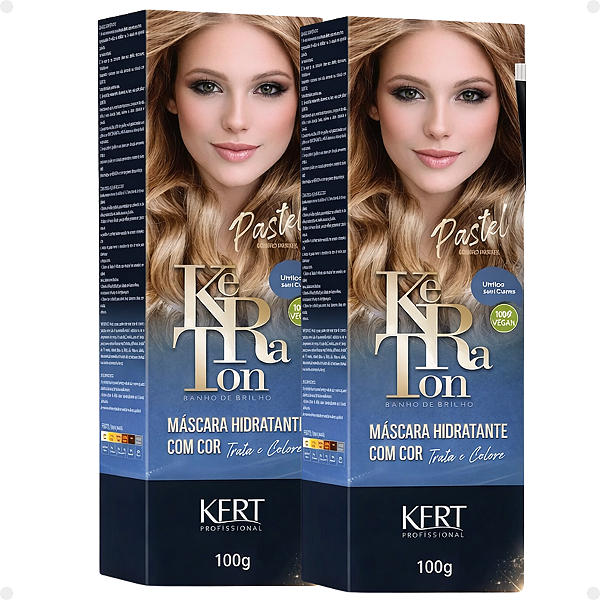 Kit Kert Keraton: 2 Tonalizantes Banho de Brilho Vegan Louro Pastel 100g