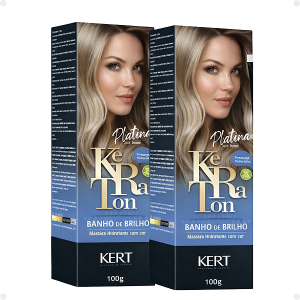 Kit Kert Keraton: 2 Tonalizantes Banho de Brilho Vegan Platina Prata Claro 100g