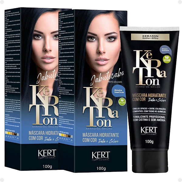 Kit Kert Keraton: 2 Tonalizantes Banho de Brilho Vegan Jabuticaba Preto Azulado 100g