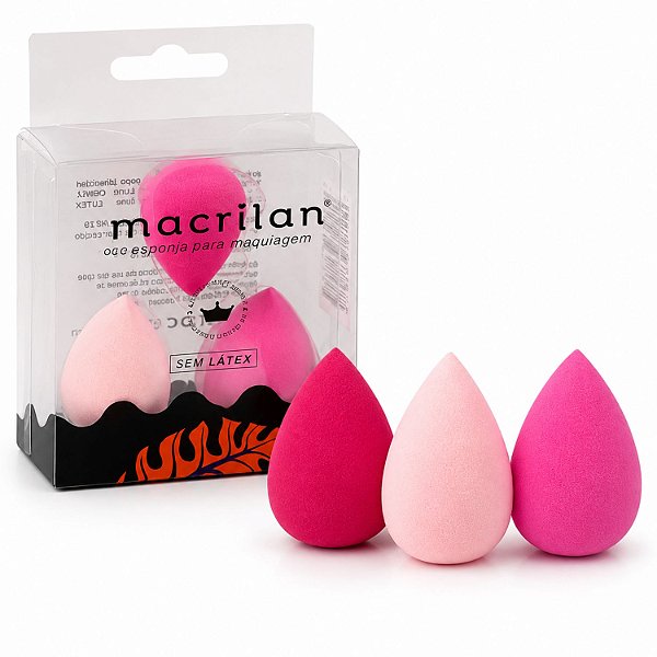 Kit Mini Esponjas para Maquiagem Macrilan EJ1-31