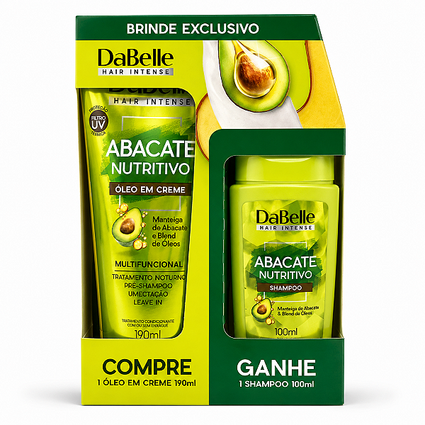 Óleo Em Creme DaBelle Abacate Nutritivo Ganhe 1 Shampoo 100ml