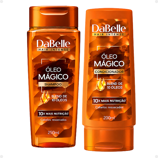 Kit DaBelle Óleo Mágico Blend 10 Óleos: Shampoo 250ml e Condicionador 200ml