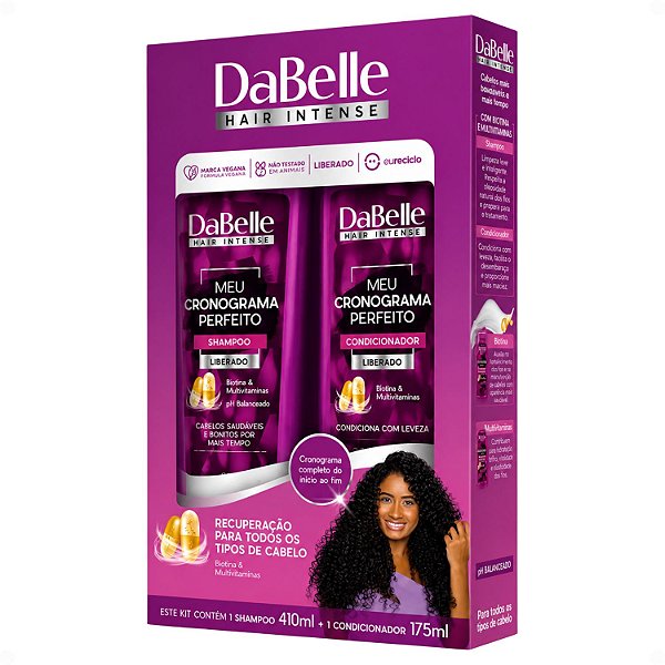 Kit DaBelle Meu Cronograma Perfeito: Shampoo 410ml e Condicionador 175ml