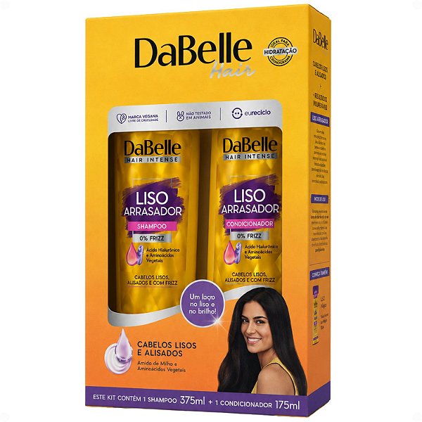 Kit DaBelle Liso Arrasador: Shampoo 375ml e Condicionador 175ml