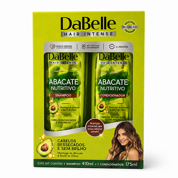 Kit DaBelle Abacate Nutritivo: Shampoo 410ml e Condicionador 175ml