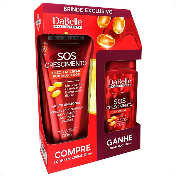 Óleo Em Creme DaBelle Sos Crescimento Ganhe 1 Shampoo 100ml