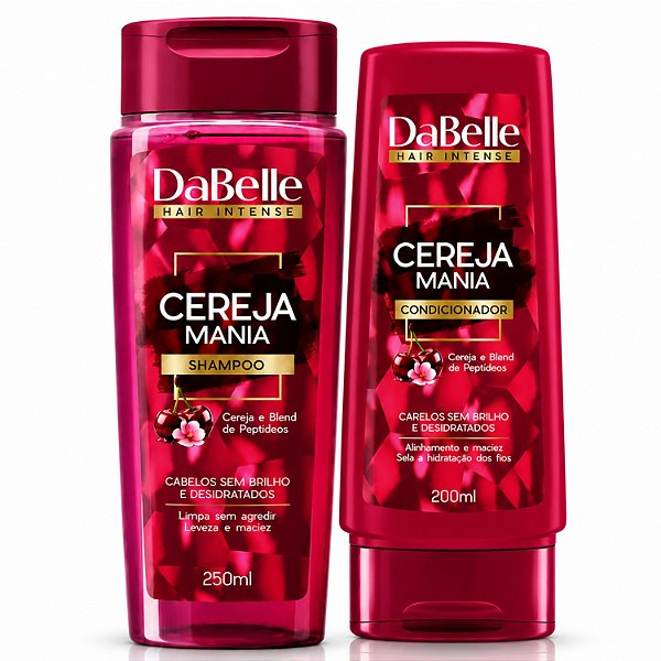 Kit DaBelle Cereja Mania: Shampoo 250ml e Condicionador 200ml