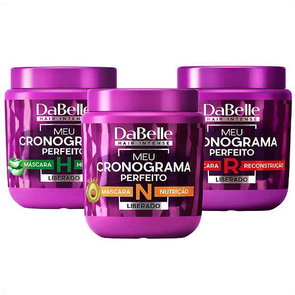 Kit DaBelle Meu Cronograma Perfeito: Máscaras Hidratação, Nutrição e Reconstrução