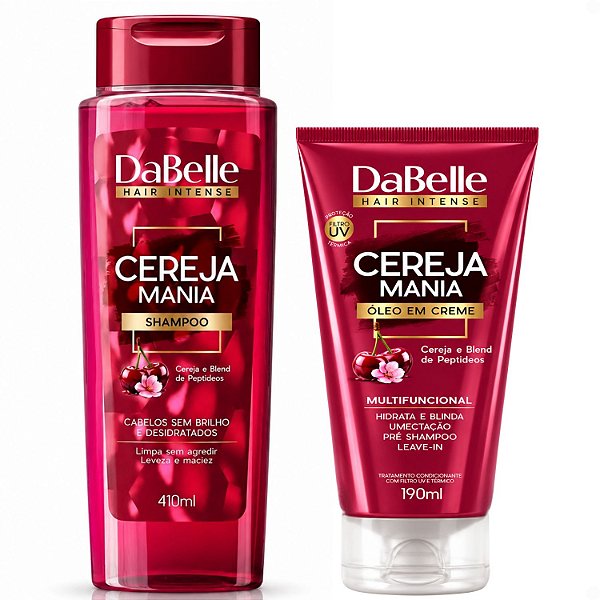 Kit DaBelle Cereja Mania: Shampoo 410ml + Óleo Em Creme