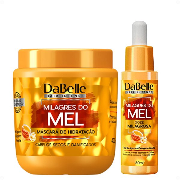 Kit DaBelle Milagres Do Mel: Máscara Hidratação 400g + Dose Milagrosa 60ml