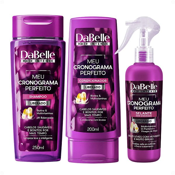 Kit DaBelle Meu Cronograma Perfeito: Shampoo 250ml e Condicionador 200ml + Selante