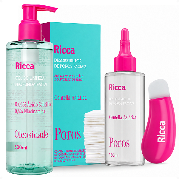 Kit Ricca Facial: Gel De Limpeza Profunda e Desobstrutor de Poros