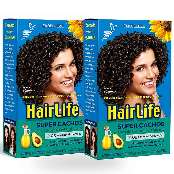 Kit Embelleze HairLife Super Cachos: 2 Cremes De Relaxamento Tioglicolato 80g