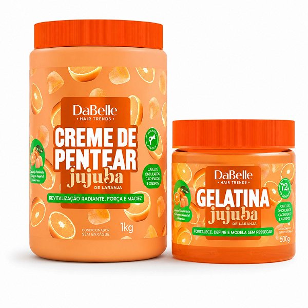 Kit DaBelle Jujuba Laranja: Creme De Pentear 1kg + Gelatina 500g