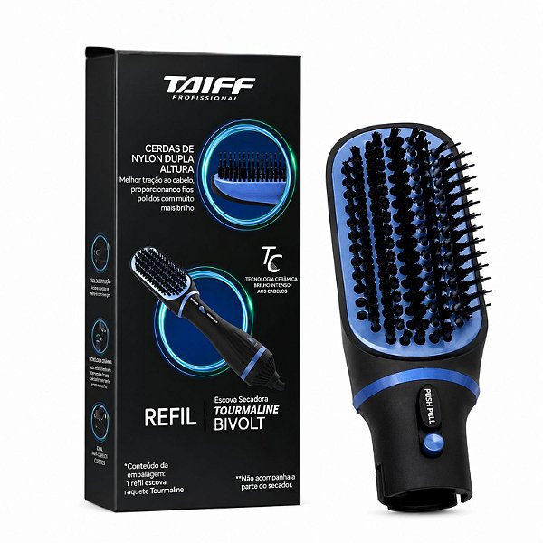Refil Escova Secadora Taiff Tourmaline Bivolt Formato Raquete