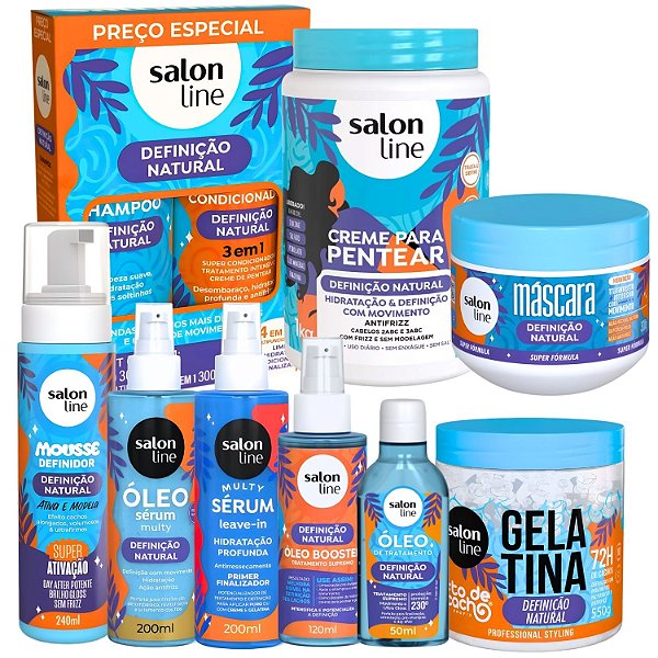 Kit Salon Line Definição Natural Completo: Creme Para Pentear 1kg