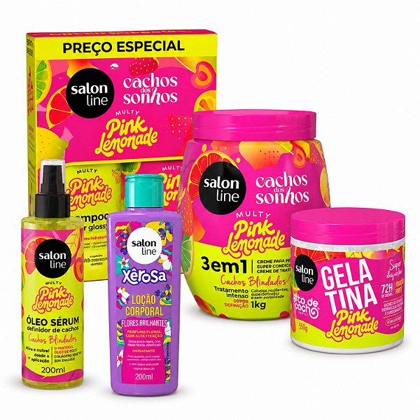 Kit Salon Line Pink Lemonade Cachos Dos Sonhos Completo + Mimo
