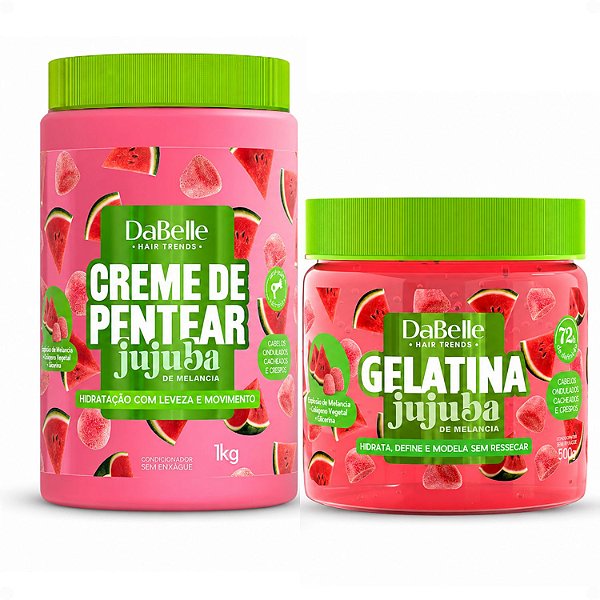 Kit DaBelle Jujuba De Melancia: Creme De Pentear 1kg + Gelatina 500g