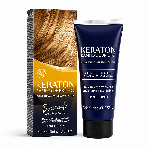 Tonalizante Kert Keraton Banho De Brilho Vegan Louro Bege Dourado 100g