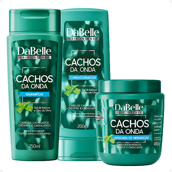Kit DaBelle Cachos Da Onda: Shampoo 250ml, Condicionador 200ml e Máscara 400g