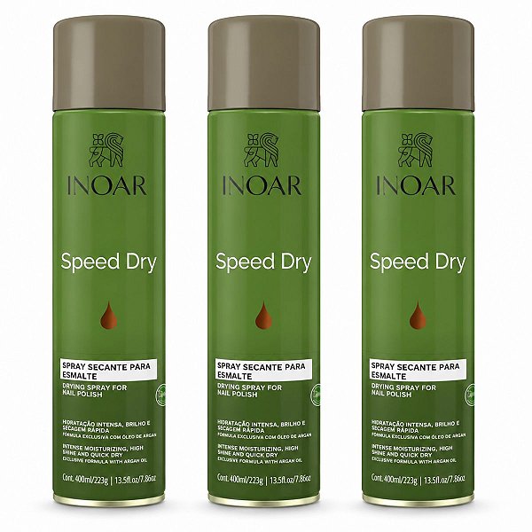 Kit Inoar Speed Dry: 3 Sprays Secantes Para Esmalte 400ml