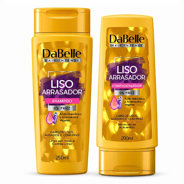 Kit DaBelle Liso Arrasador: Shampoo 250ml e Condicionador 200ml