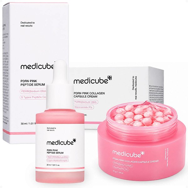 Kit Medicube Pdrn Pink: Sérum Facial e Creme Facial Encapsulado