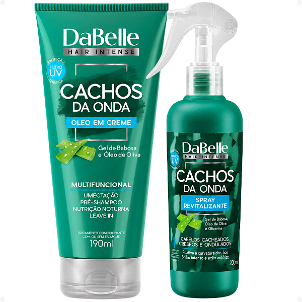 Kit DaBelle Cachos Da Onda:Óleo em Creme 190ml e Spray Revitalizante 200ml
