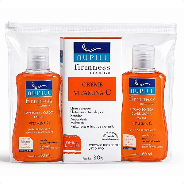 Kit Travel Nupill Vitamina C: Sabonete, Hidratante e Loção Tônica